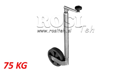 NAVOJNA PODPORNA NOGA S KOLESOM ZA AVTOPRIKOLICE 190mm 75kg
