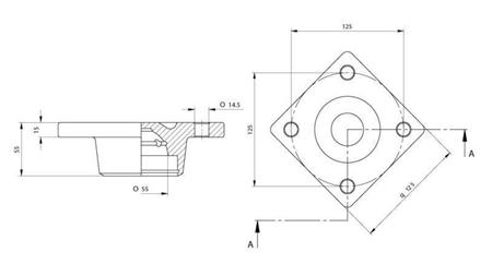KUGLE fi 55 MED FLANGE