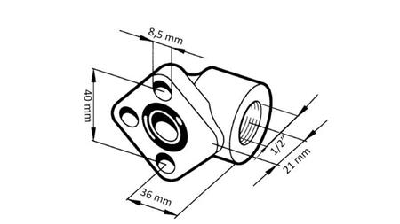 RØRFORBINDELSE 1/2 - VINKELFLANGE fi 40
