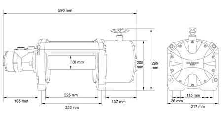 HYDRAULISK WINCH DWHI 16000 HD - 7257 kg