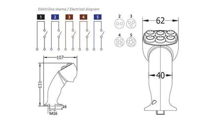 FJERNBETJENINGSHÅNDTAG ROSI JOYSTICK - 5 KNAPPER