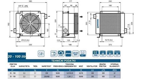 OLIEKØLER AC 230V HY01801 20-100 LIT