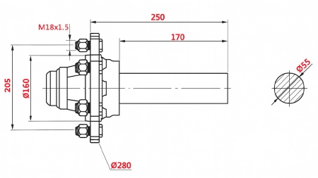 POLOSOVINA 3000 kg l.250 mm