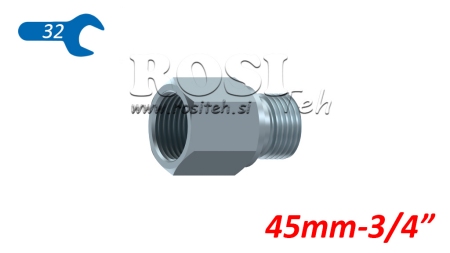 HYDRAULISK ADAPTER FORLÆNGET HAN-HUN 3/4