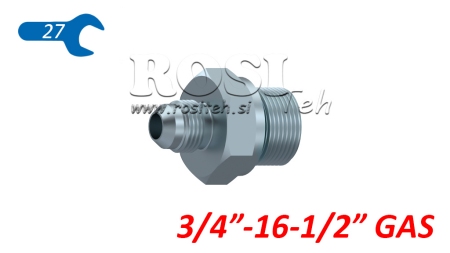 HYDRAULISK REDUCER 3/4 JIC74°-1/2 GAS