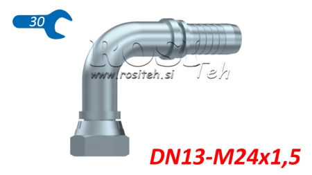 HYDRAULISK FORBINDELSE BSP HUN ELBOW 90° DN13-M24X1,5