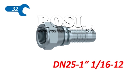 HYDRAULISK FORBINDELSE DKJ JIC74° HUN DN25-1 1/16-12