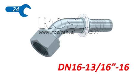 HYDRAULISK FORBINDELSE DKORFS HUN ELBOW 45° DN16-13/16-16