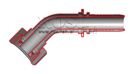 HYDRAULISK FORBINDELSE DKOL 8 L MED HUN ELBOW 45 DN6-M14X1,5