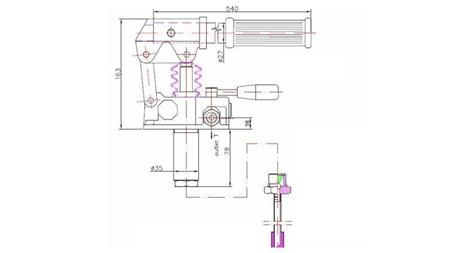 HÅNDPUMPE 12CC -DD- DOBBEL RETNING - dimensioner