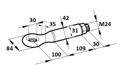 TRÆKHAK ROTERBAR FI30 2500/400KG