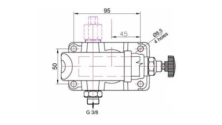HÅNDPUMPE 12CC -SD- ENKEL RETNING - dimensioner