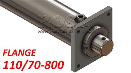 HYDRAULISK CYLINDER MED MONTERINGSPLADE 110/70-800