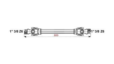 CE HOMOLOGERET CARDANAKSEL profi line KAT.6 længde 800mm