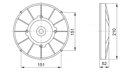 AXIAL VENTILATOR 190MM PUSHING 24V