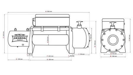 24 V ELEKTRISK VINCH DWM 12000 HD - 5443 kg