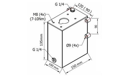 RESERVOIR 1L TIL HÅNDPUMPE - dimensioner