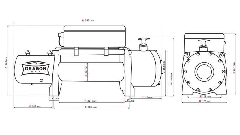 24 V ELEKTRISK VINCH DWM 12000 HD - 5443 kg