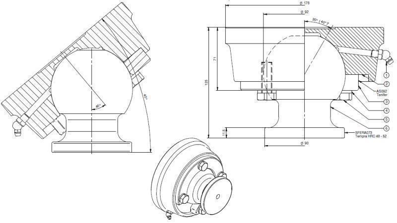 KUGLE TIL TELESCOPISK CYLINDER FI 92 max. 50 Tons