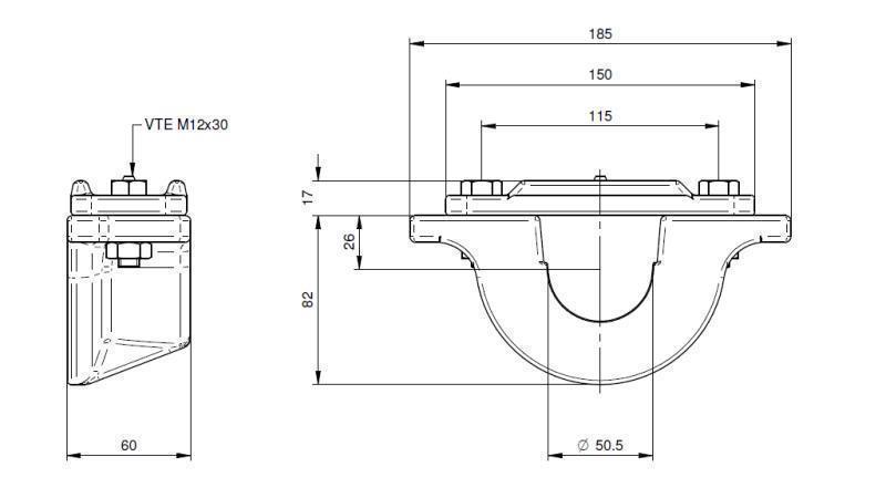 HOLDER TIL TELESCOPISK CYLINDER FI50-A
