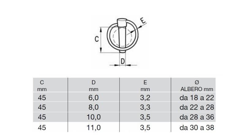 SIKKERHEDSRUND KLIP 10 mm (6 STK) - dimensioner